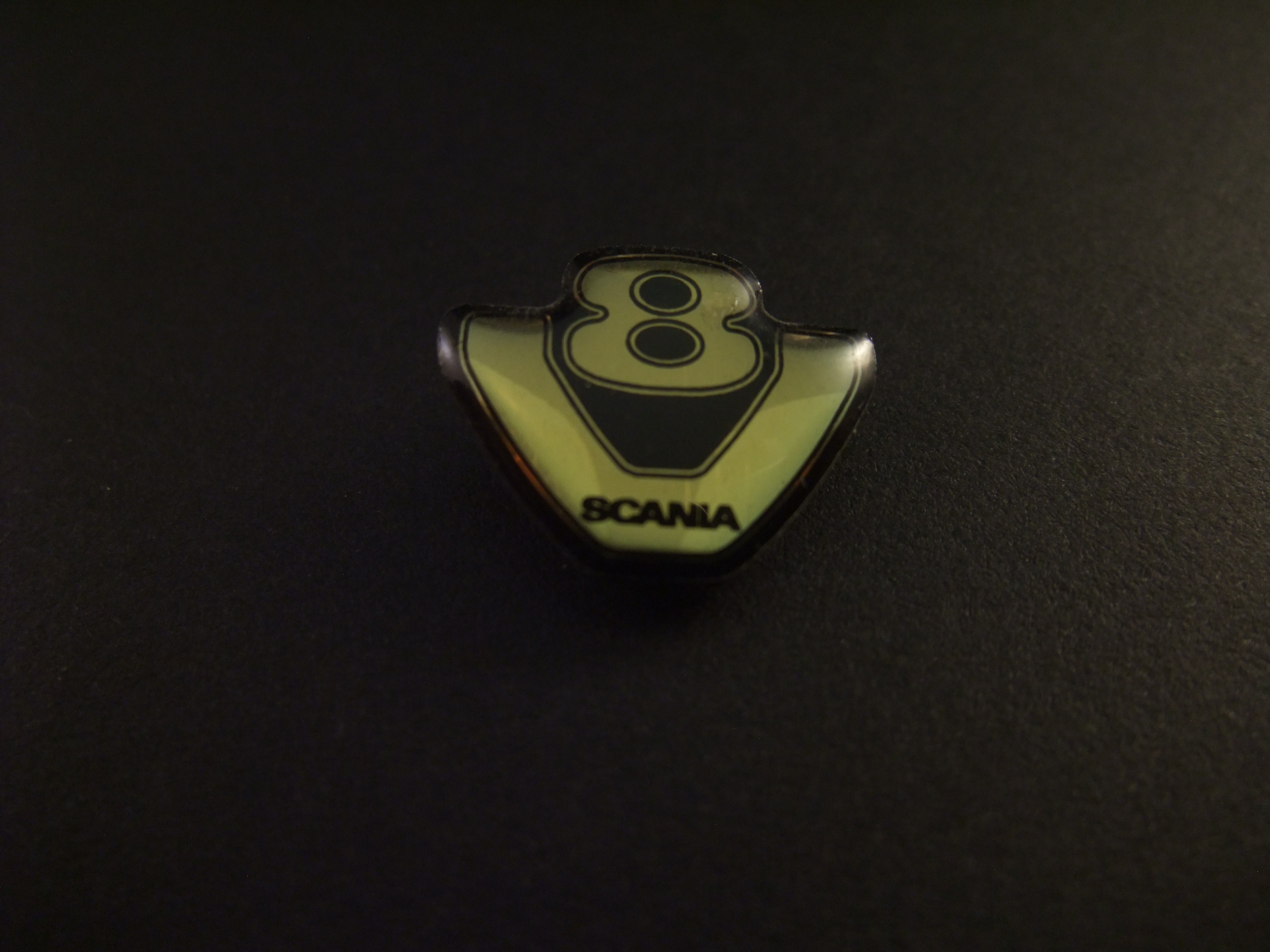 Scania V8 motoren vrachtwagen met logo
